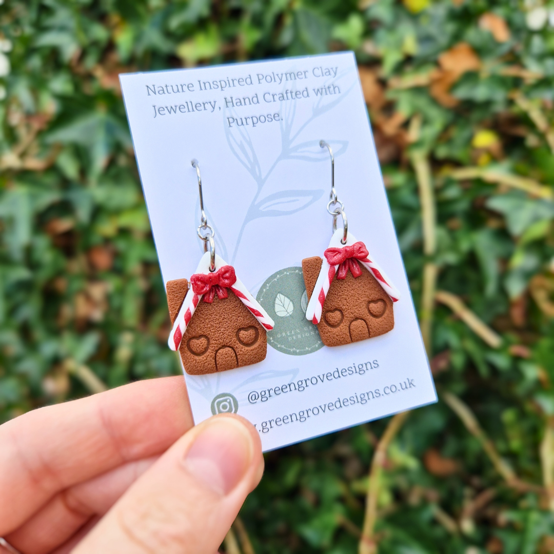 Gingerbread House Hook Earrings