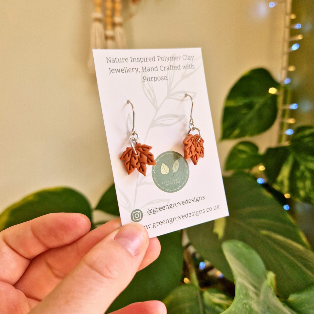 Intricate Maple Leaf Drop Earrings