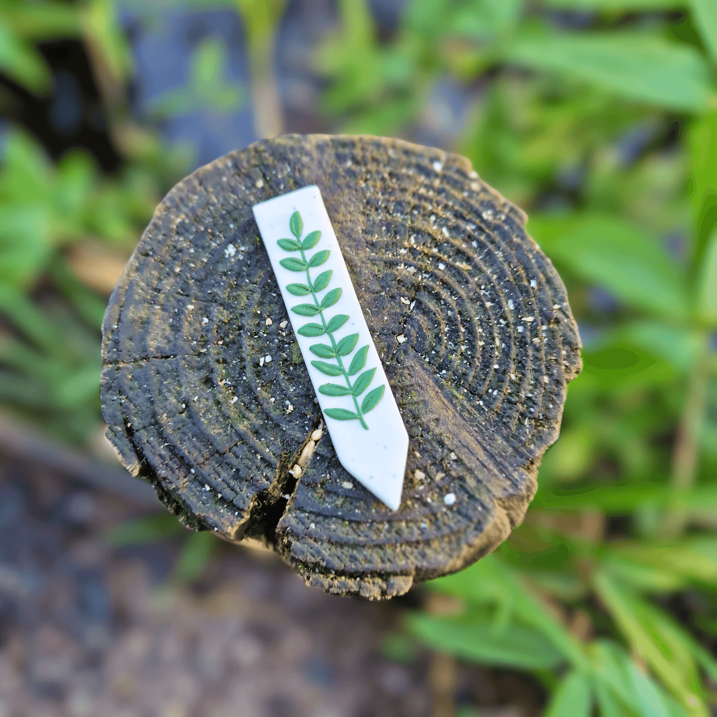 Fern Leaf Polymer Clay Decorative Plant Tag