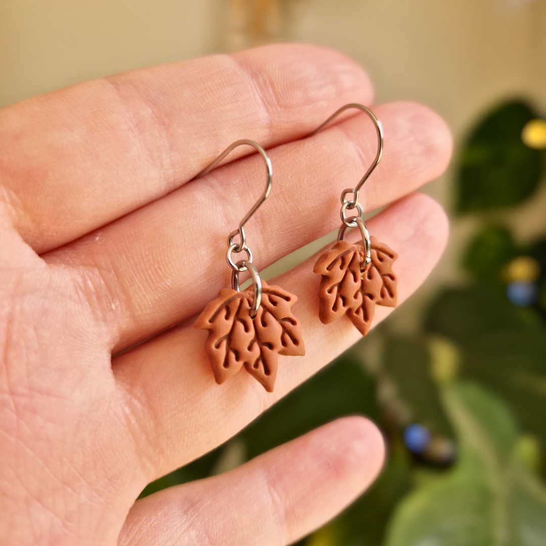 Intricate Maple Leaf Drop Earrings