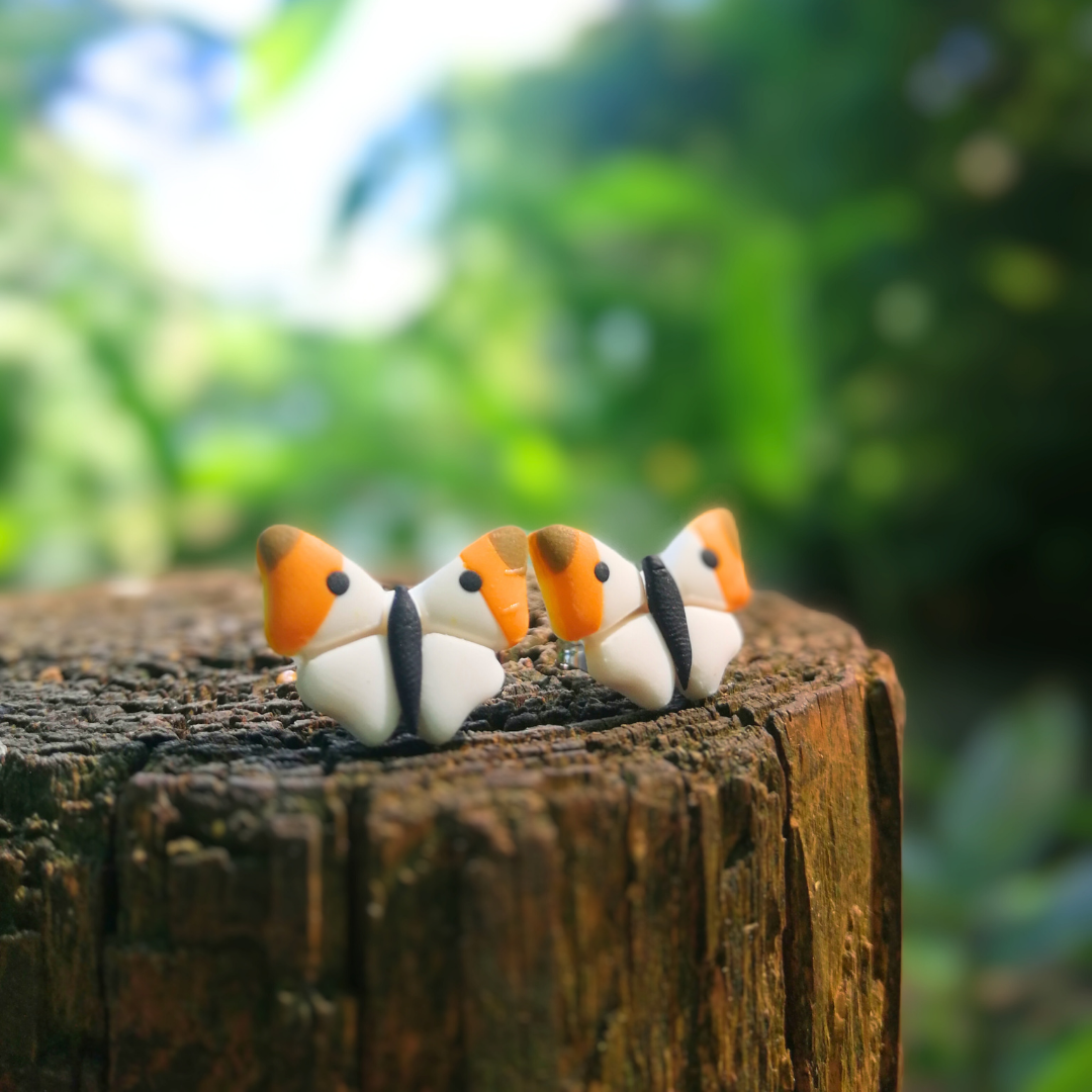 Orange-Tip Butterfly Polymer Clay Stud Earrings