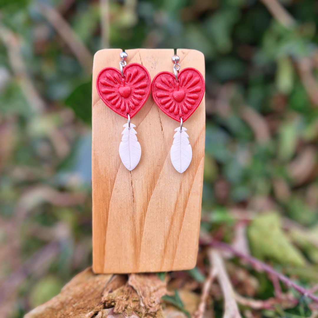 Heart Dream Catcher Drop Studs