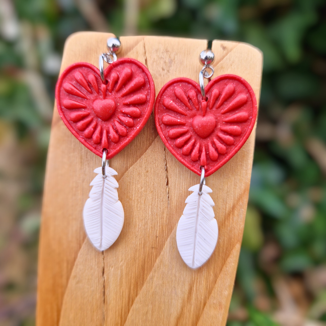 Heart Dream Catcher Drop Studs