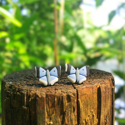 Holly Blue Butterfly Polymer Clay Stud Earrings