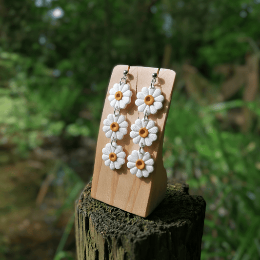 Polymer Clay Statement Daisy Chain Drop Studs Thumbnail.