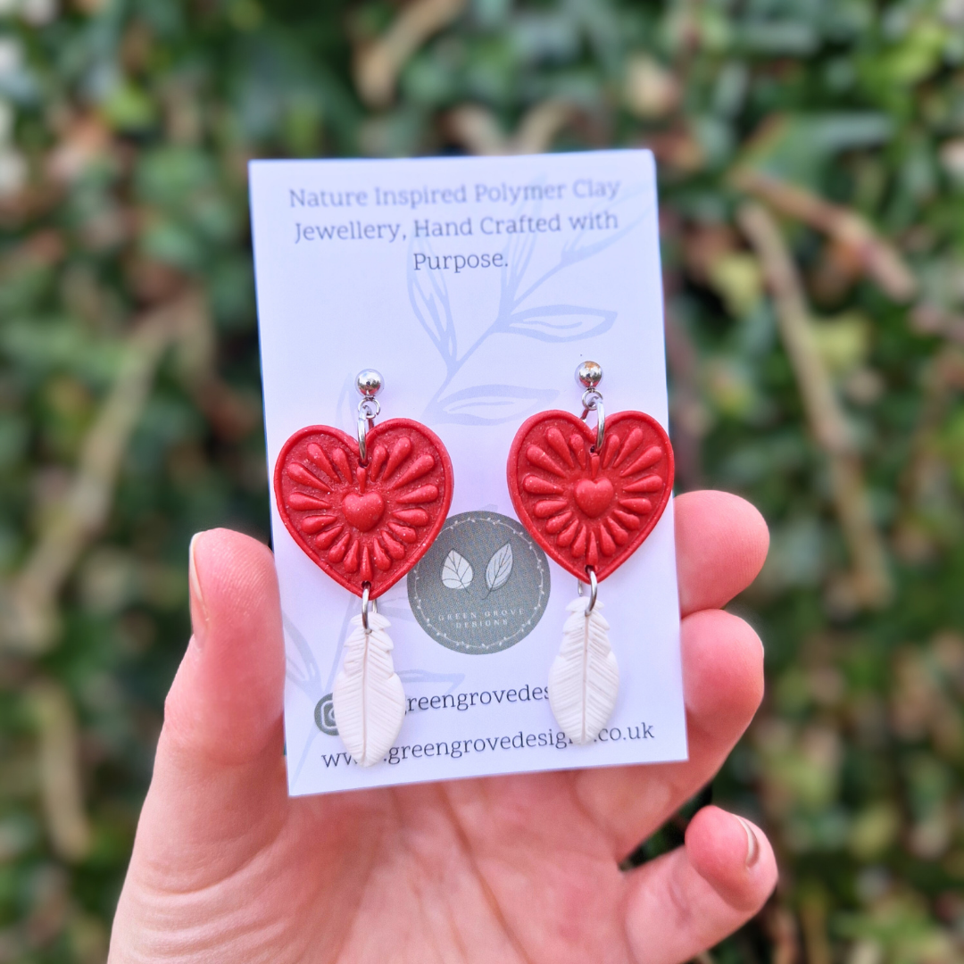 Heart Dream Catcher Drop Studs