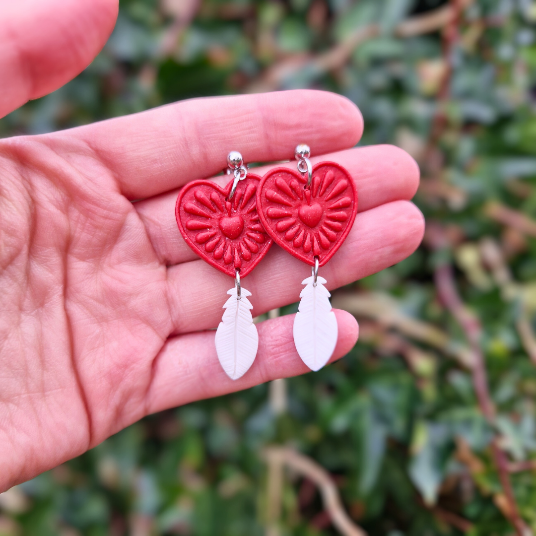 Heart Dream Catcher Drop Studs