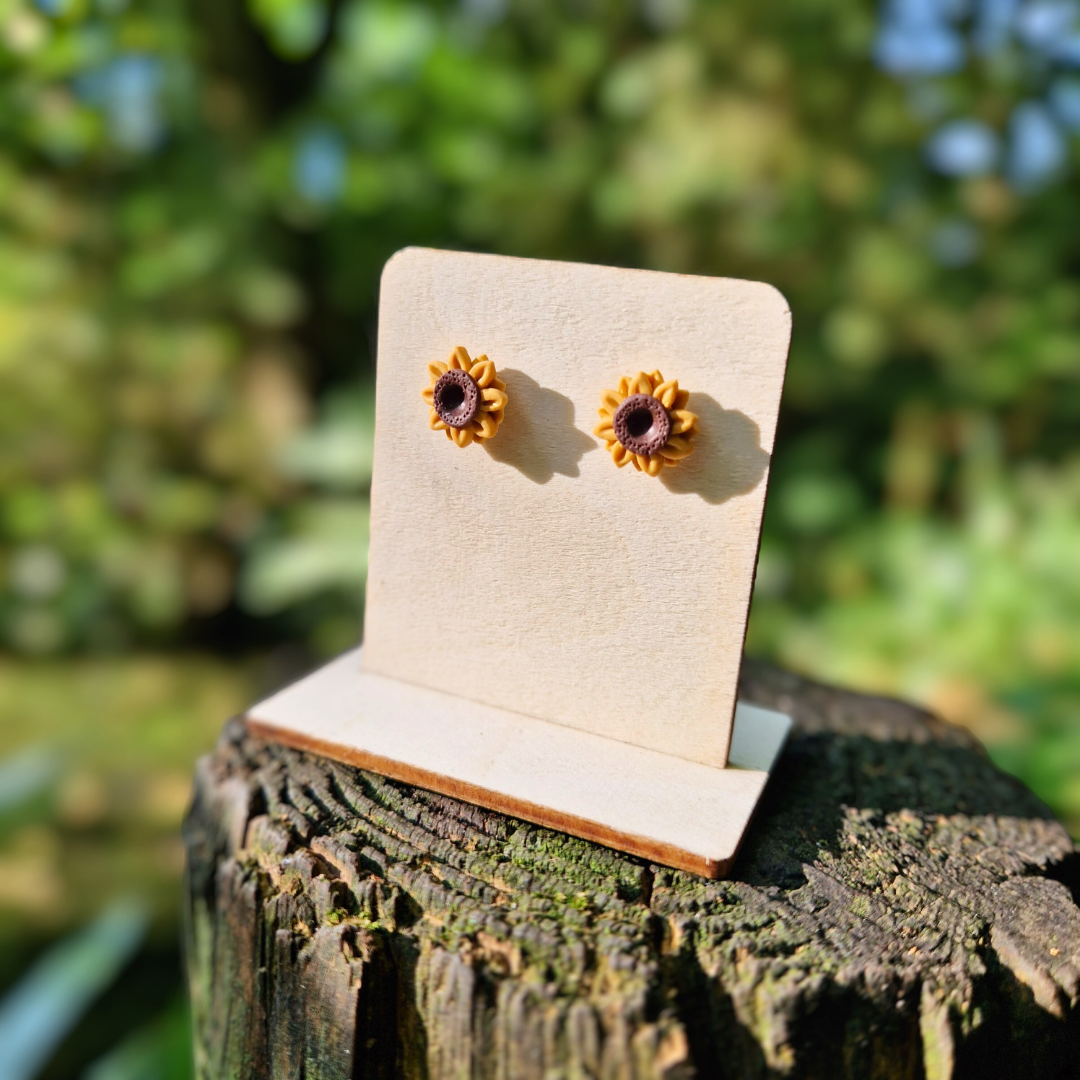 Hand Detailed Sunflower Studs