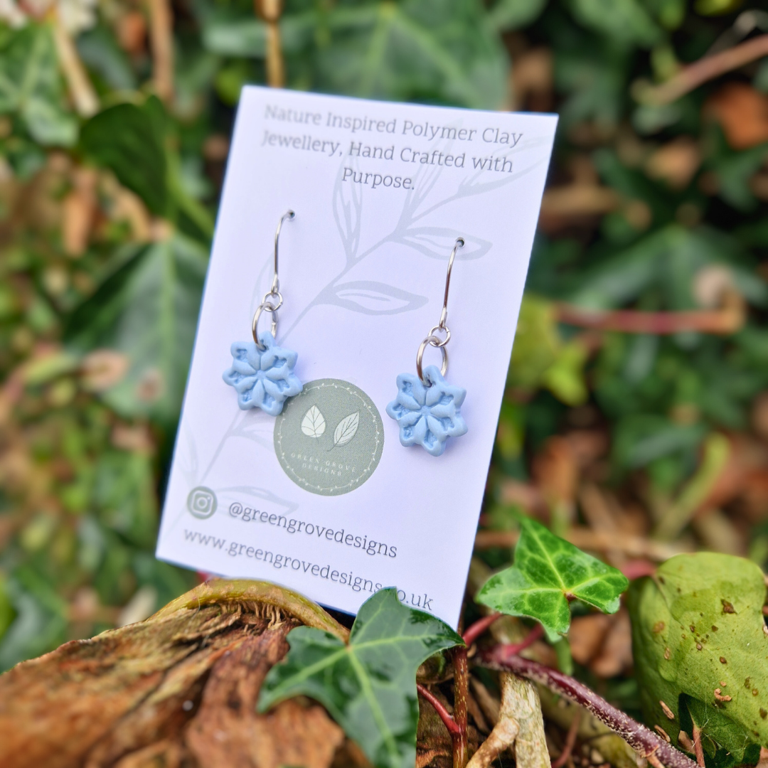 Glistening Snowflake Hook Earrings