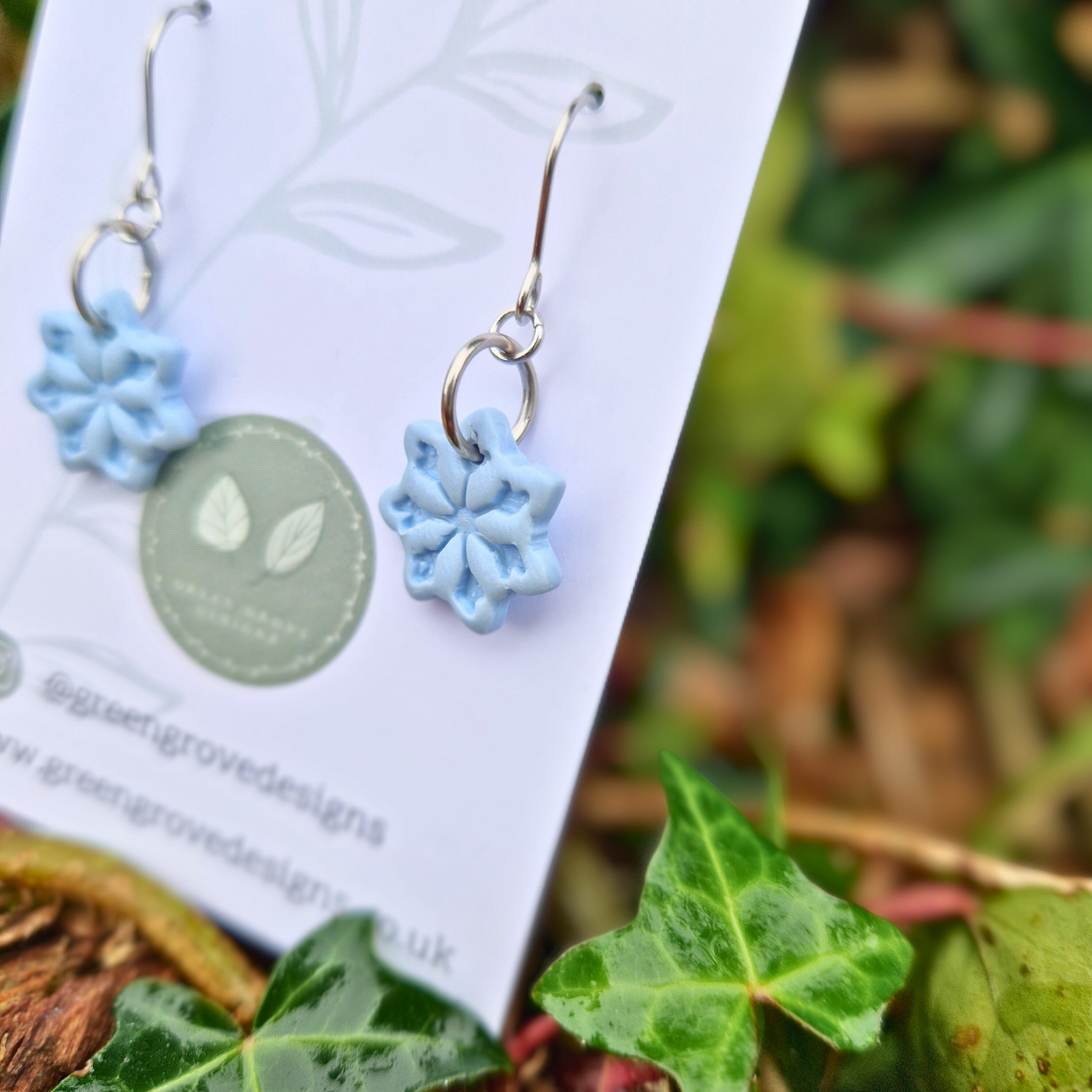 Glistening Snowflake Hook Earrings