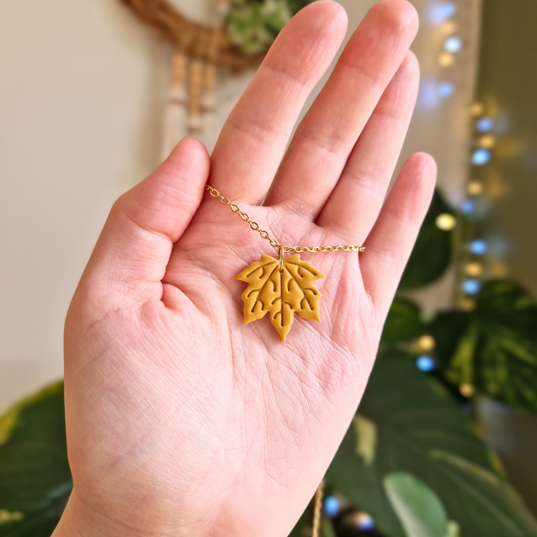Maple Leaf Necklace | 20" Chain