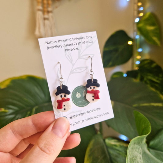 Winter Snowman Hook Earrings