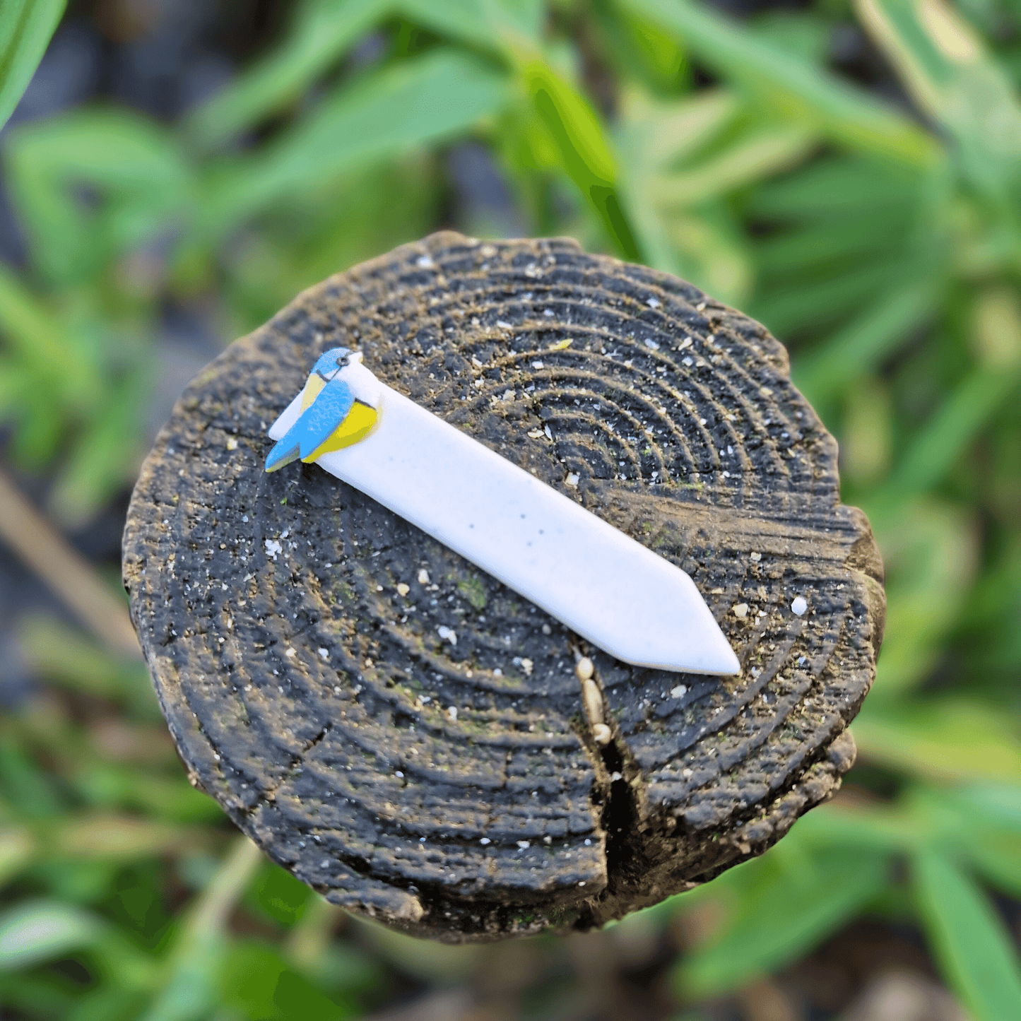 Blue Tit British Bird Polymer Clay Decorative Plant Tag
