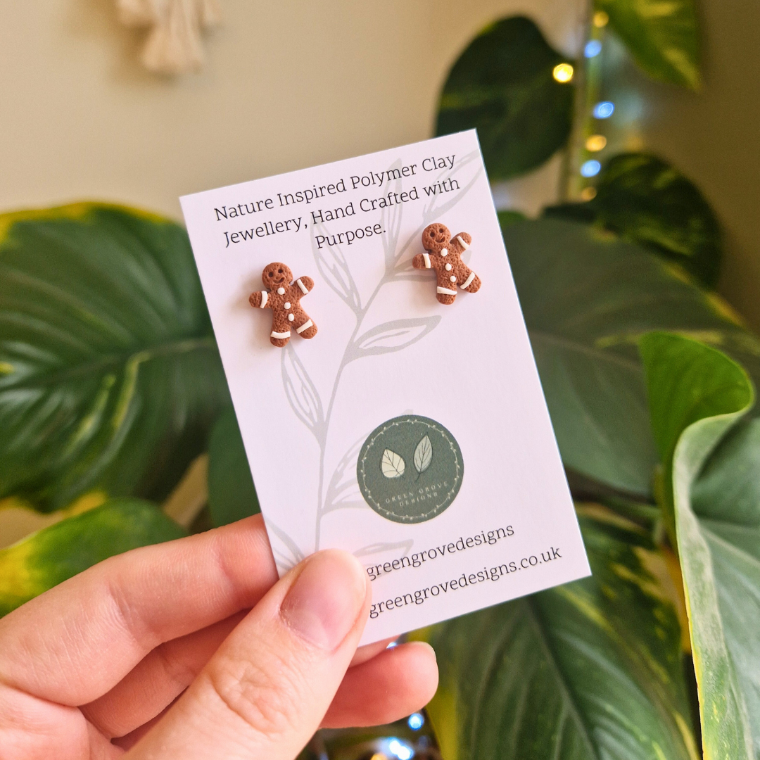 Gingerbread Man Stud Earrings