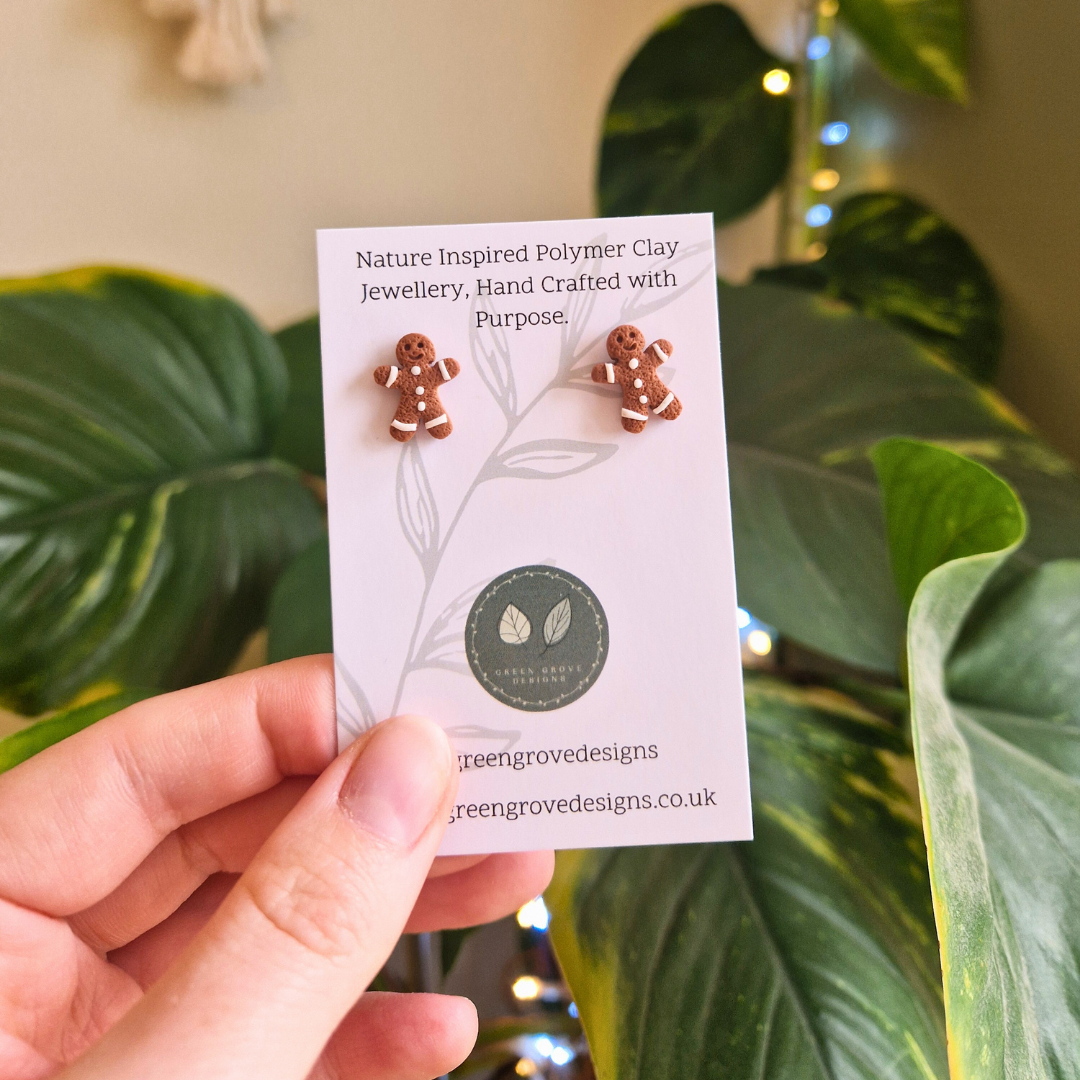Gingerbread Man Stud Earrings