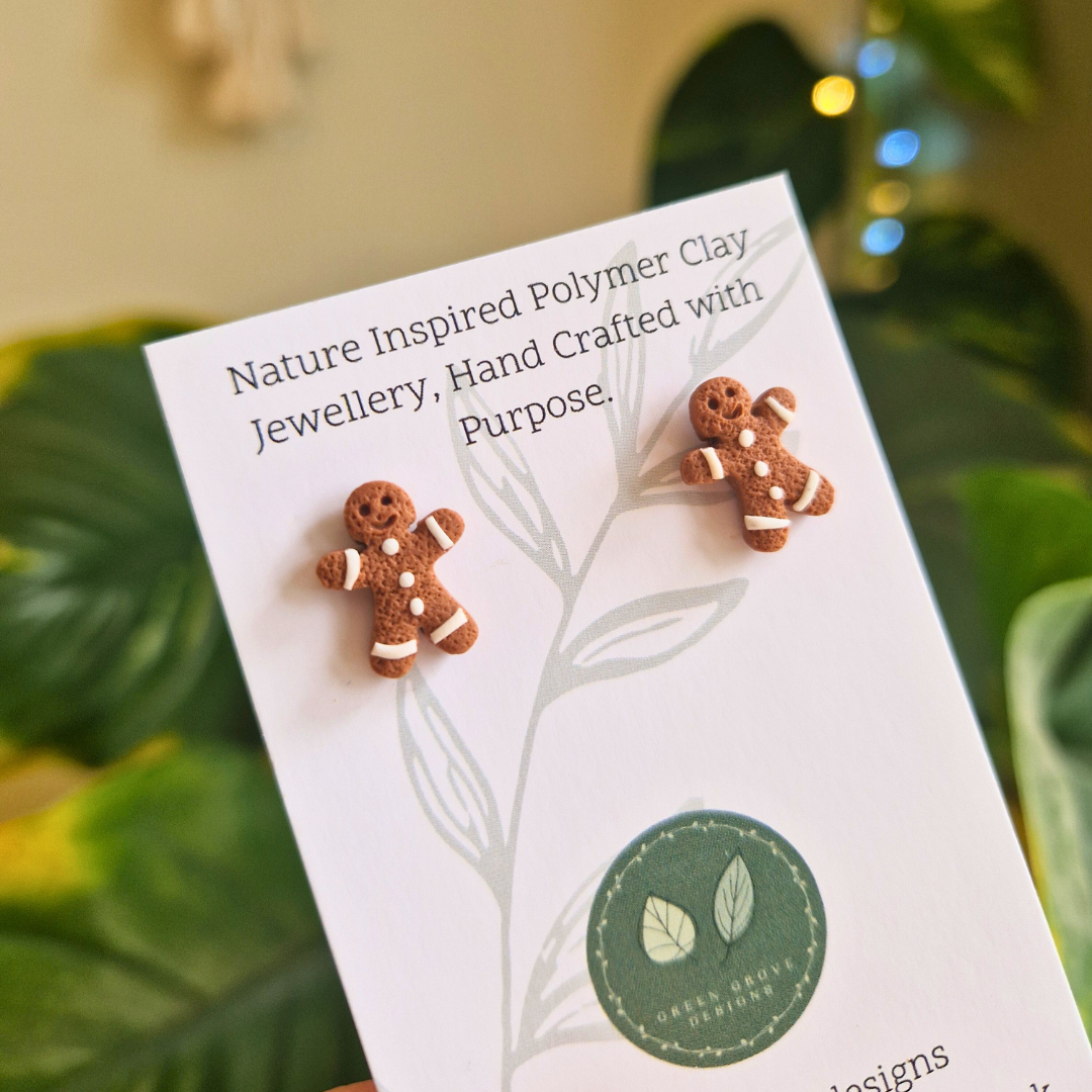 Gingerbread Man Stud Earrings
