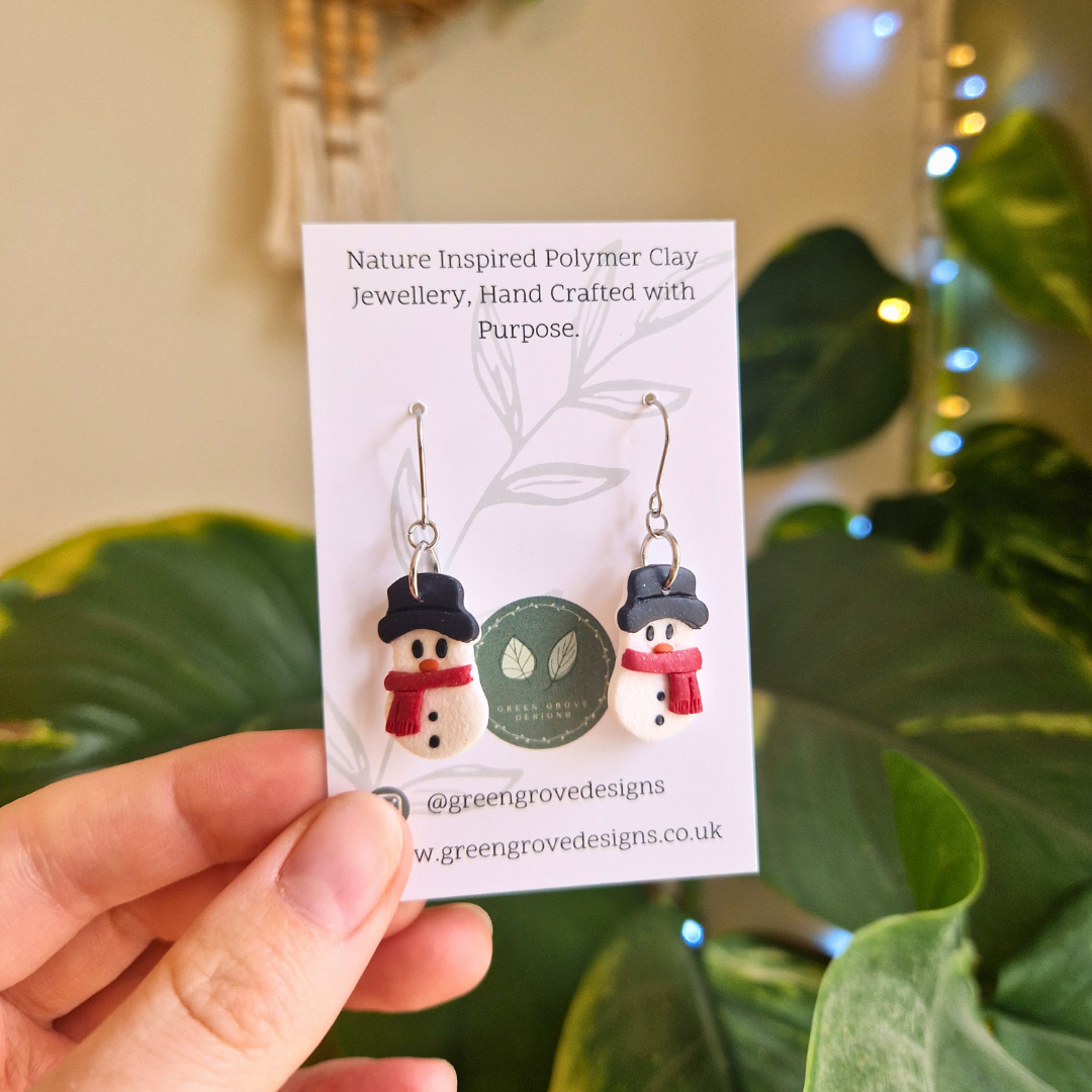 Winter Snowman Hook Earrings