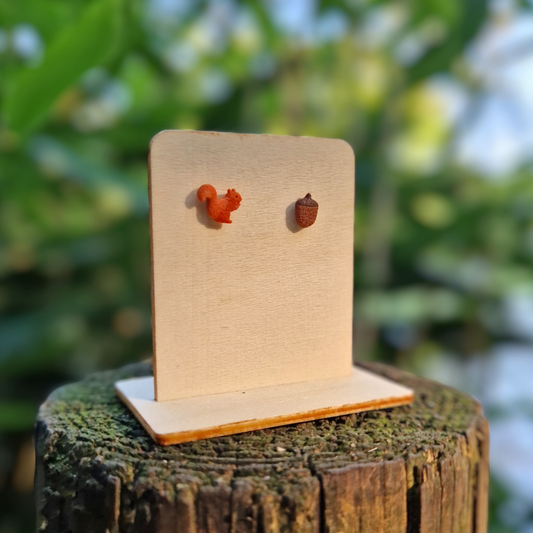 Squirrel & Acorn Studs