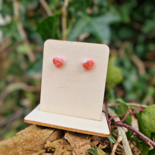 Translucent Effect Valentine's Heart Studs