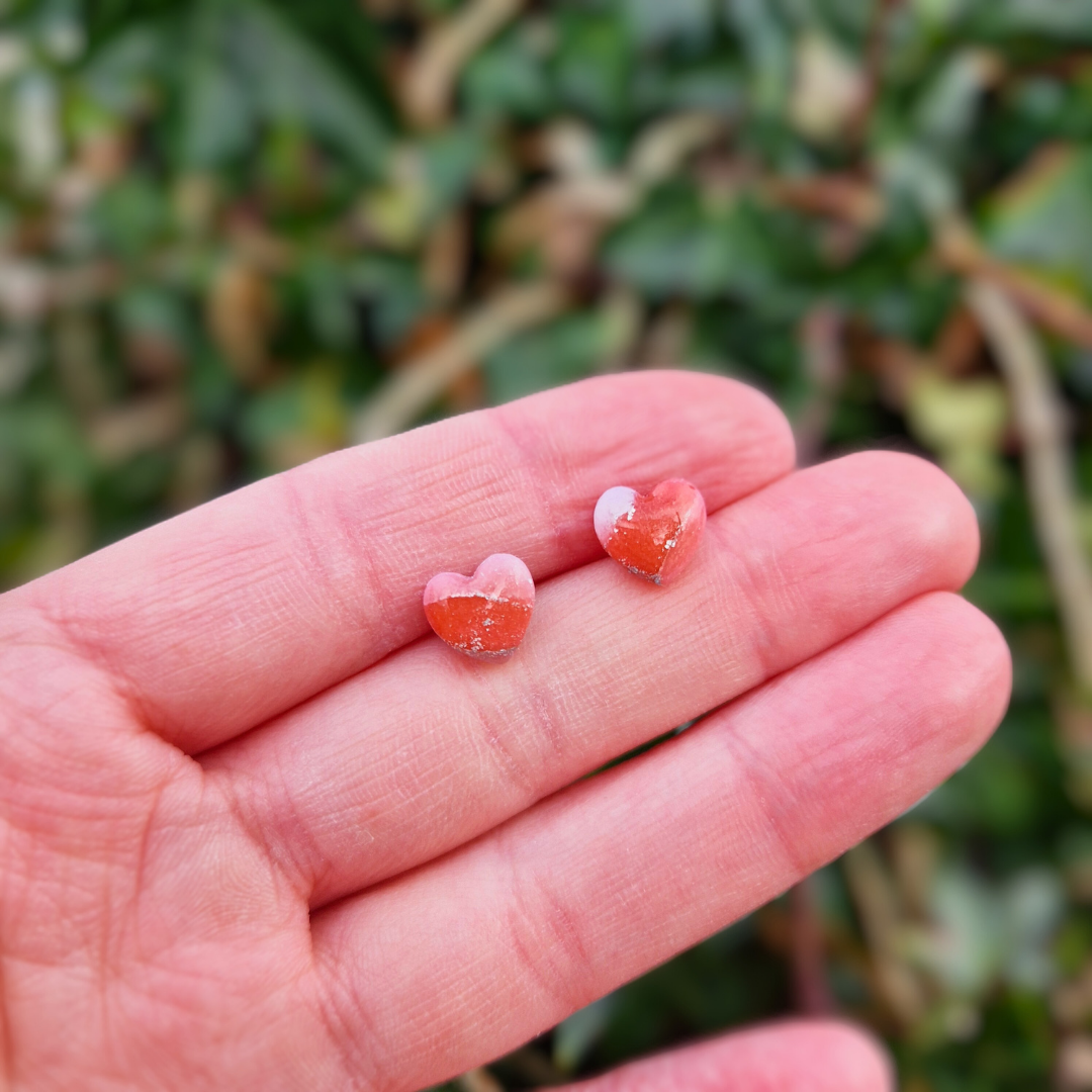 Translucent Effect Valentine's Heart Studs