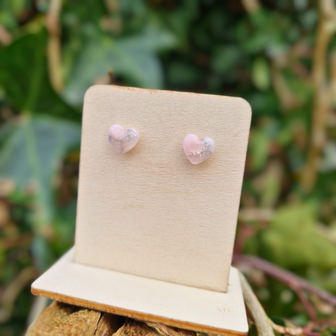 Translucent Effect Valentine's Heart Studs