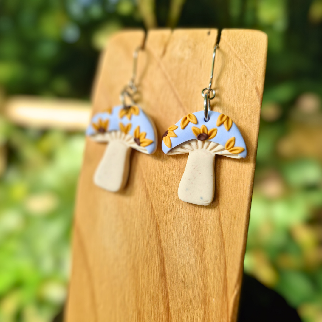 Floral Sunflower Mushroom Hooks