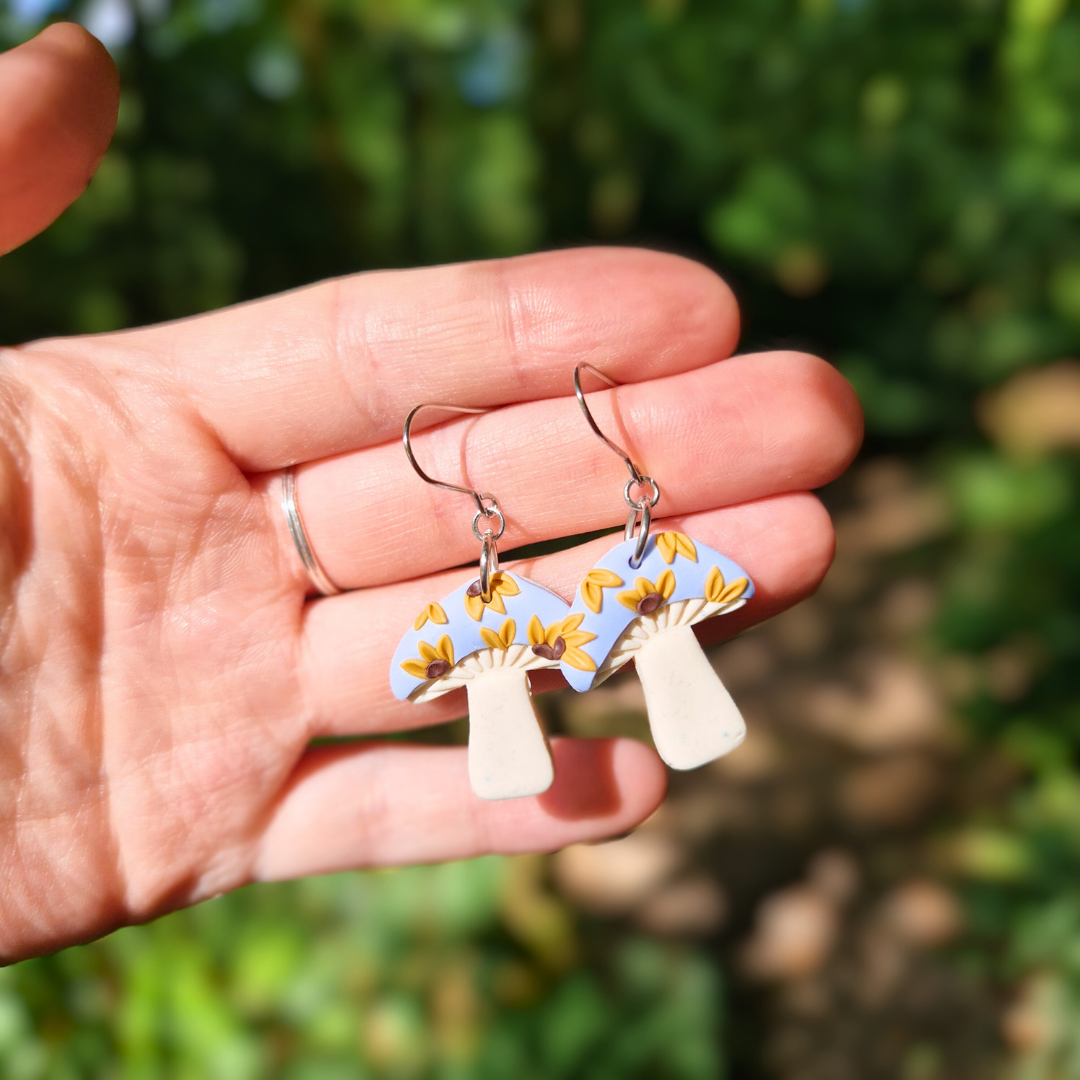 Floral Sunflower Mushroom Hooks