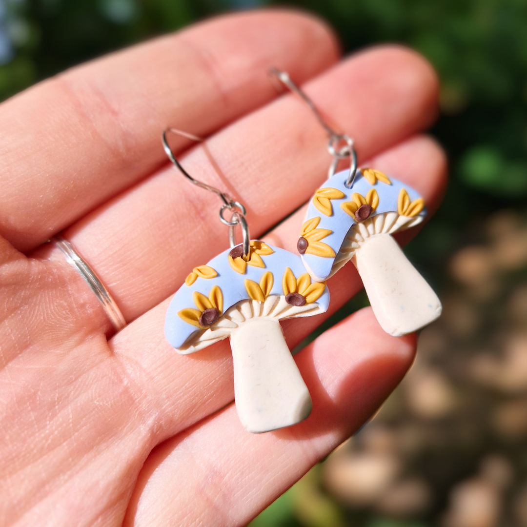 Floral Sunflower Mushroom Hooks