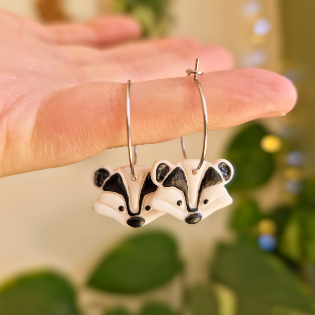 Badger Hoop Earrings