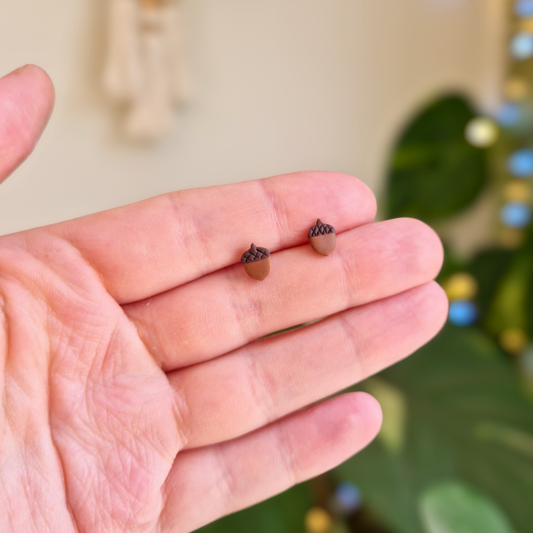 Teeny Acorn Stud Earrings