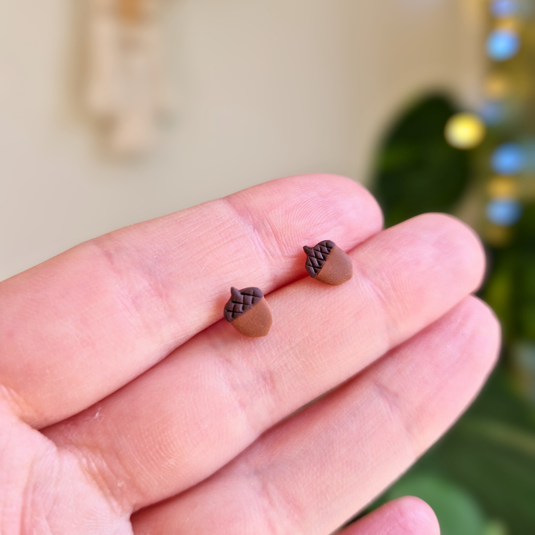 Teeny Acorn Stud Earrings