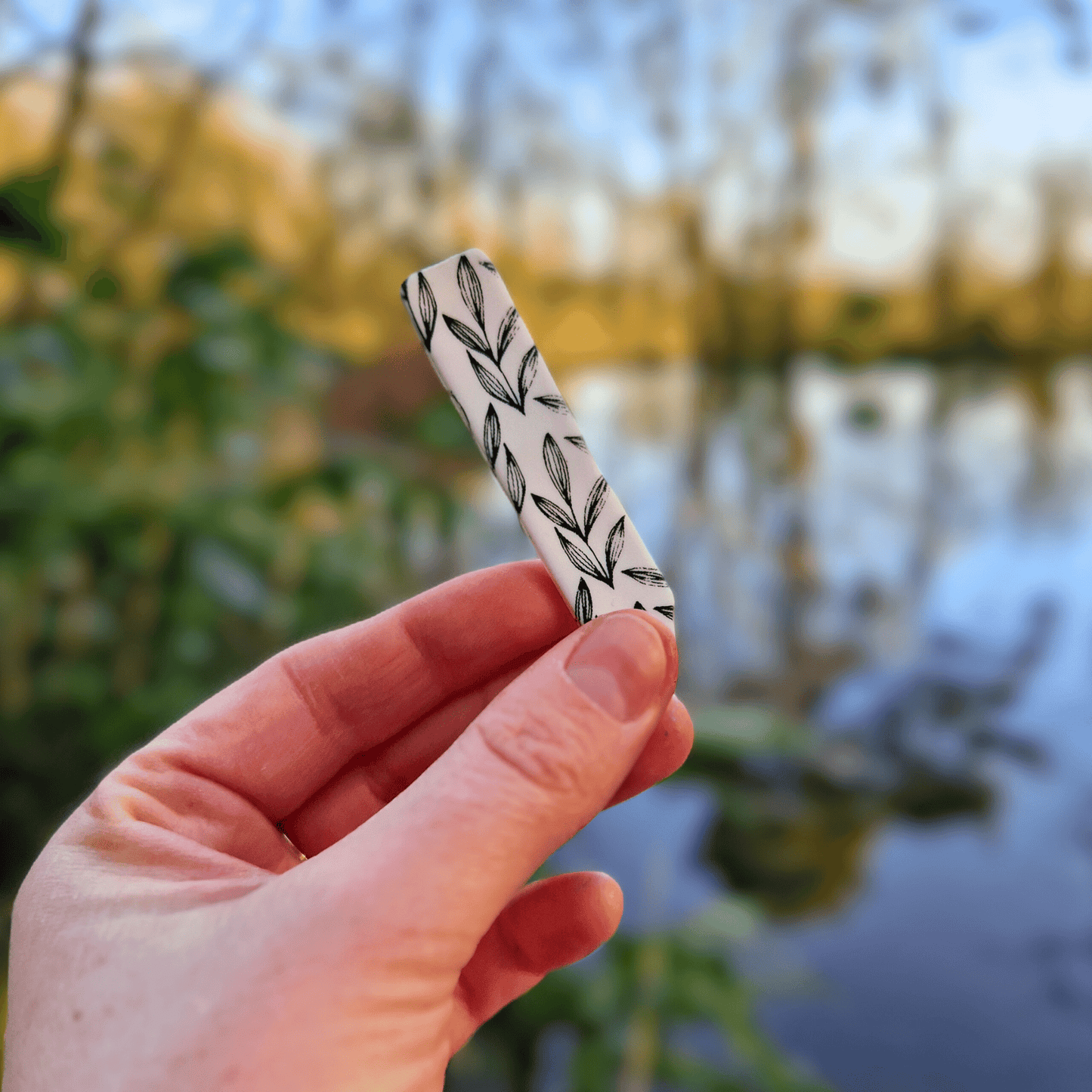 Leaf Print Polymer Clay Decorative Plant Tag