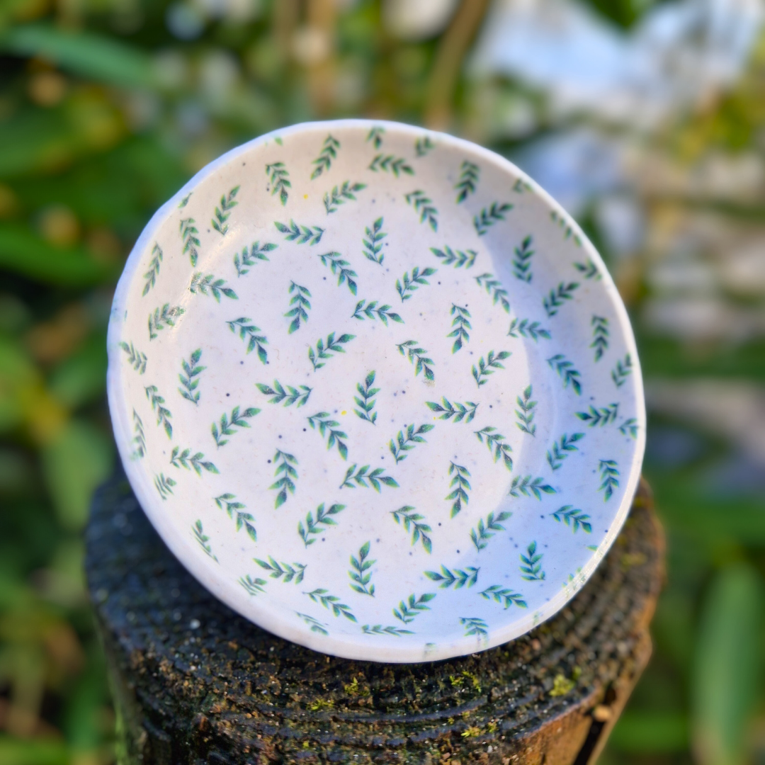 Spring Leaves Polymer Clay Trinket Dish