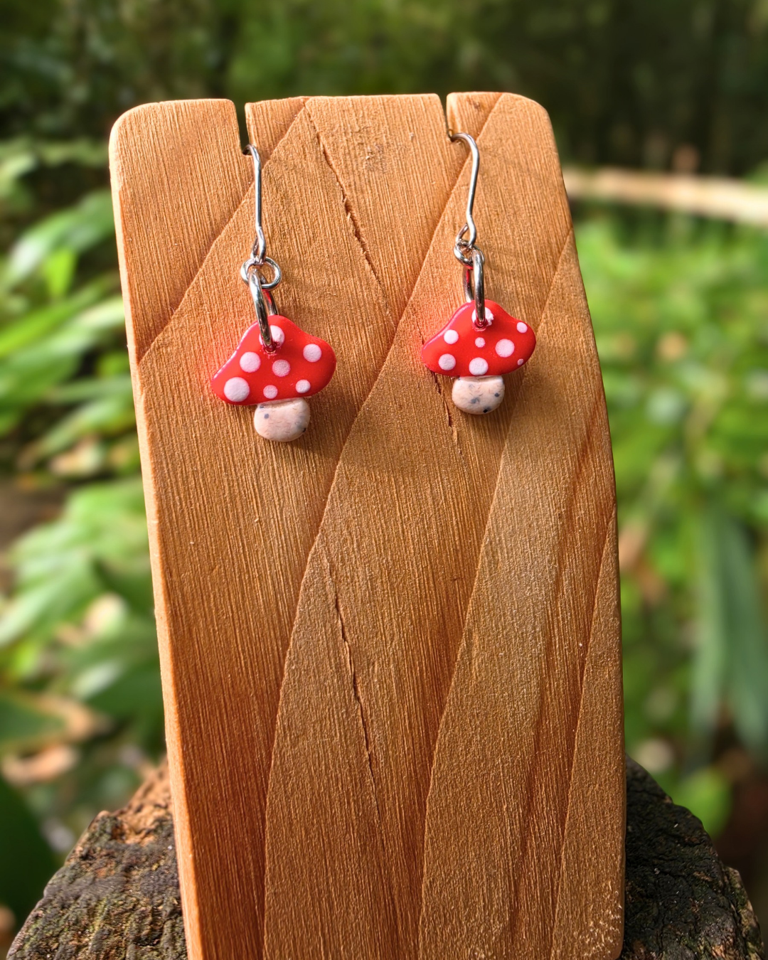 Autumnal Toadstool Drop Earrings