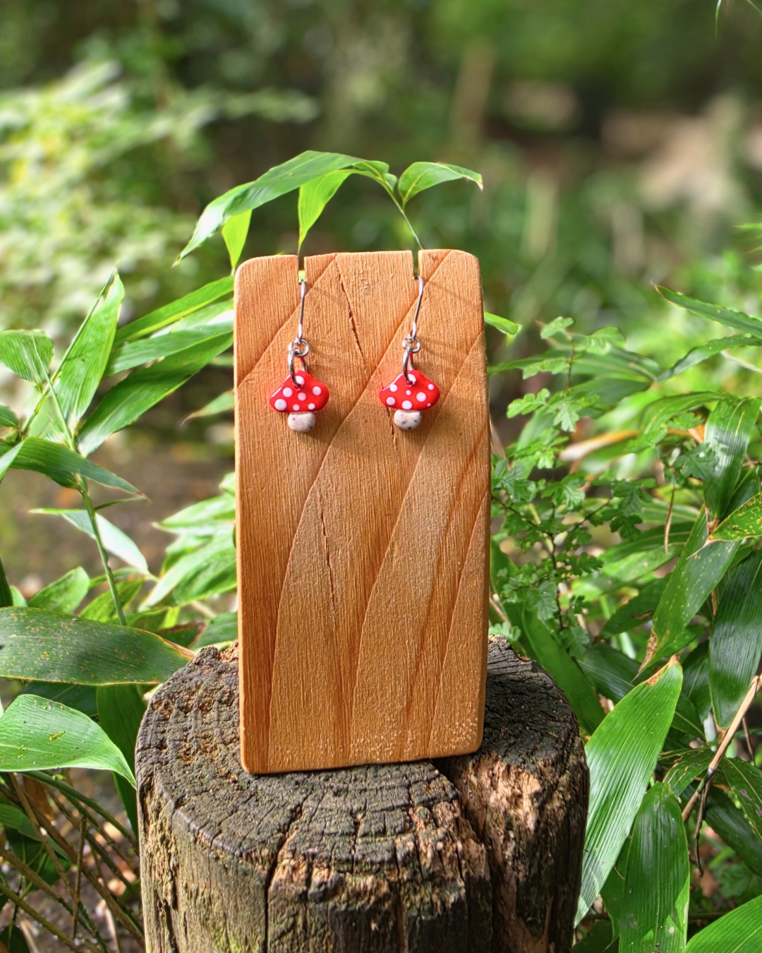 Autumnal Toadstool Drop Earrings