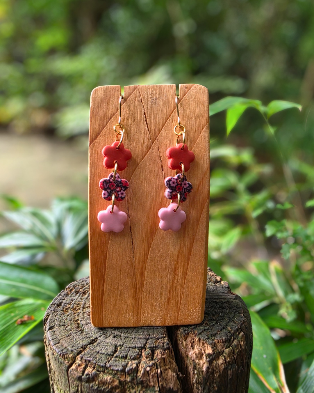 Autumn Florals Trio Flower Drop Earrings