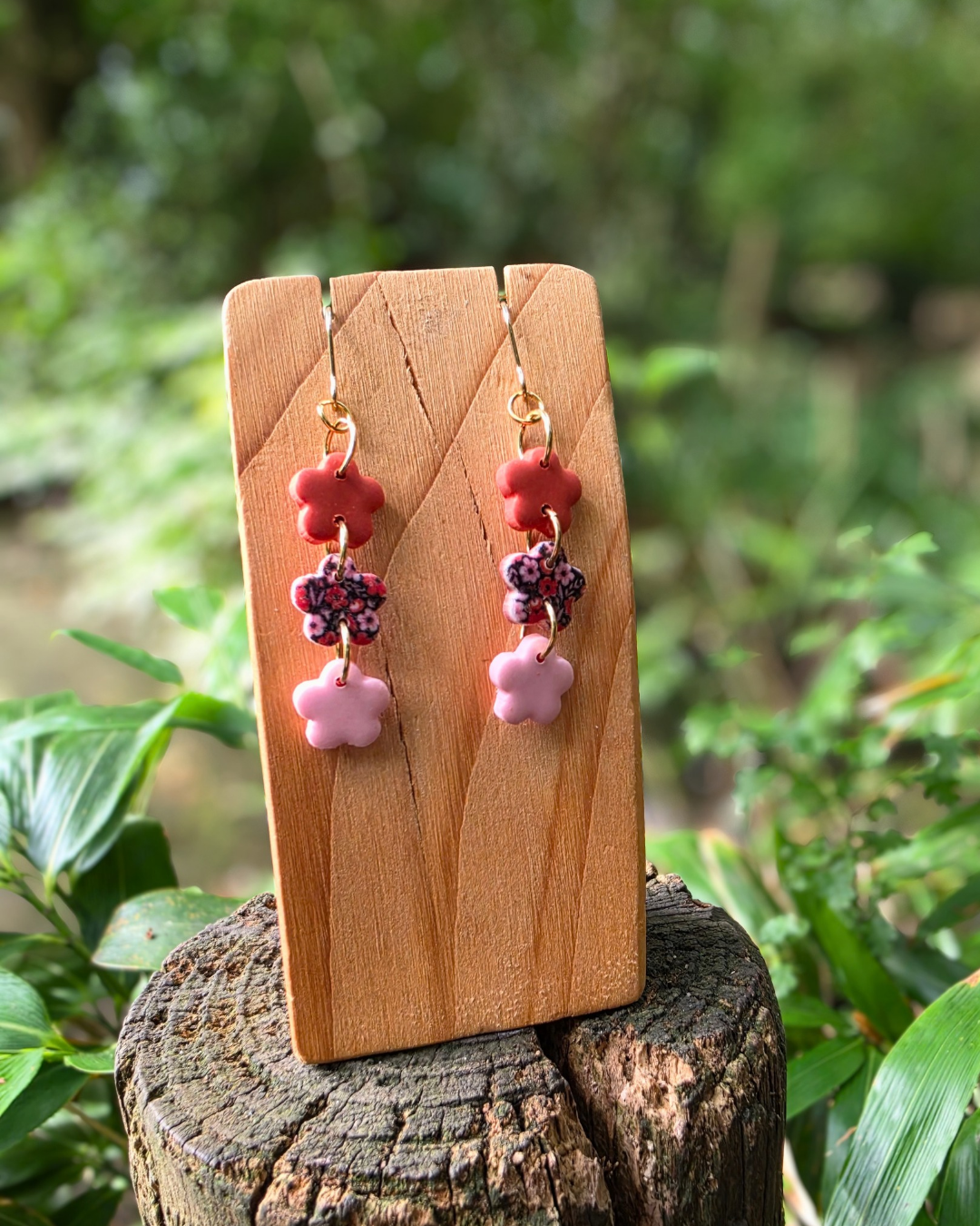 Autumn Florals Trio Flower Drop Earrings