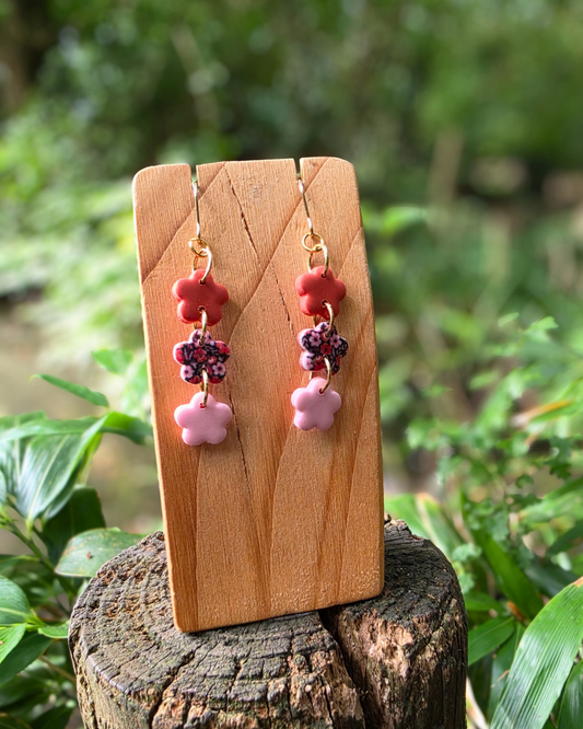 Autumn Florals Trio Flower Drop Earrings