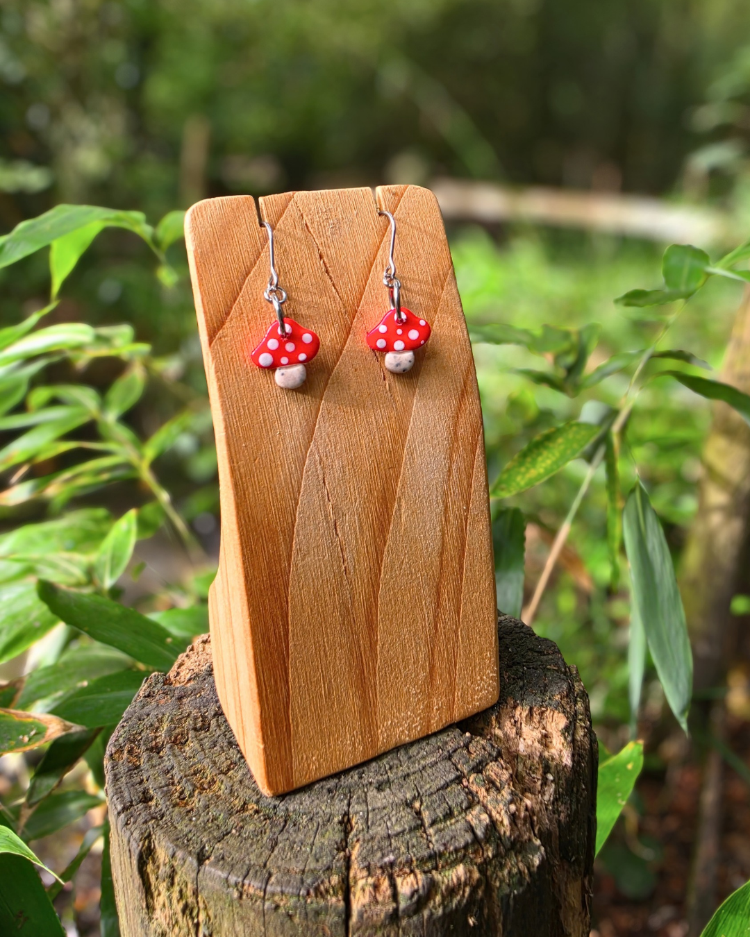 Autumnal Toadstool Drop Earrings